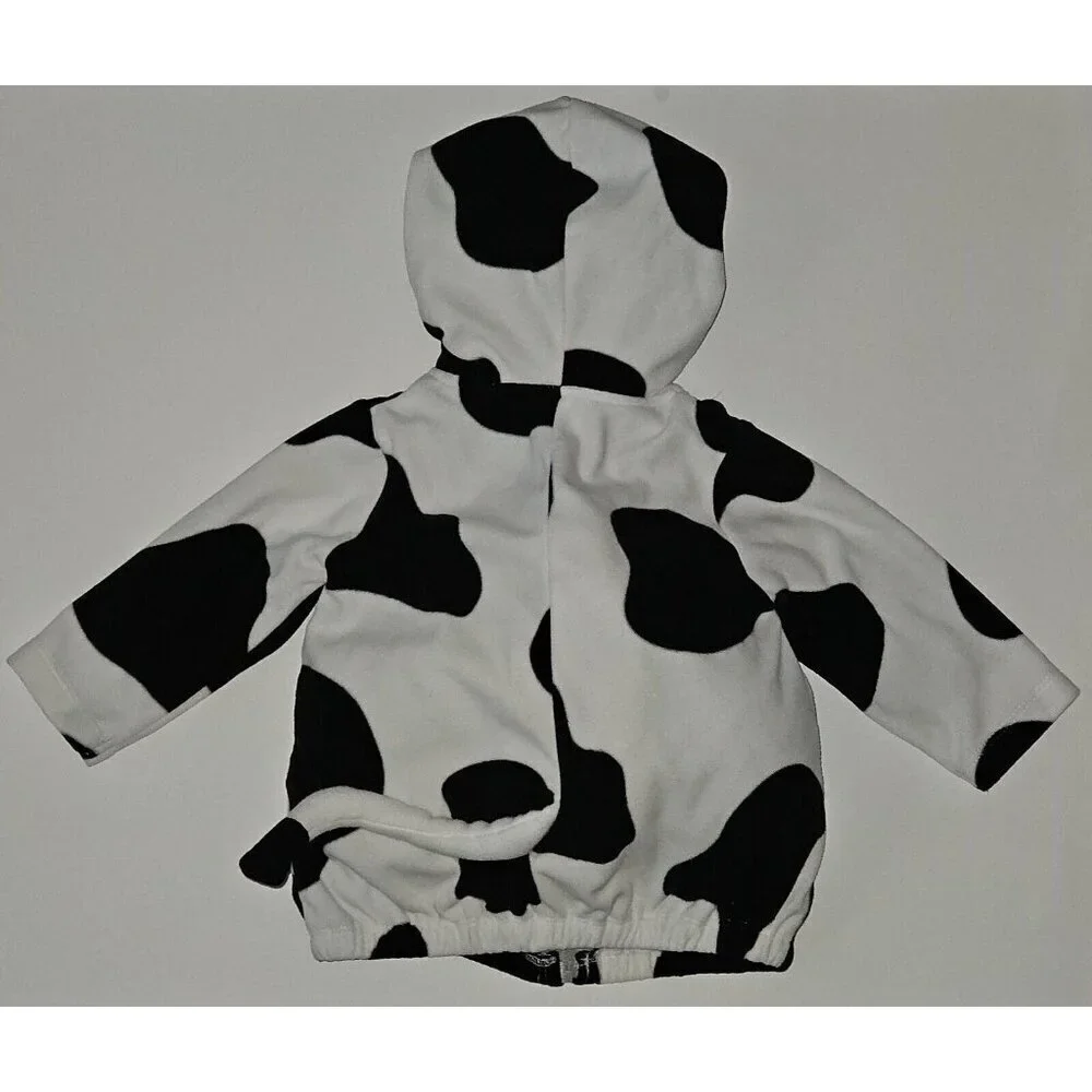 Carter's Black White Cow Halloween Costume Baby 12 Months Hooded JACKET ONLY